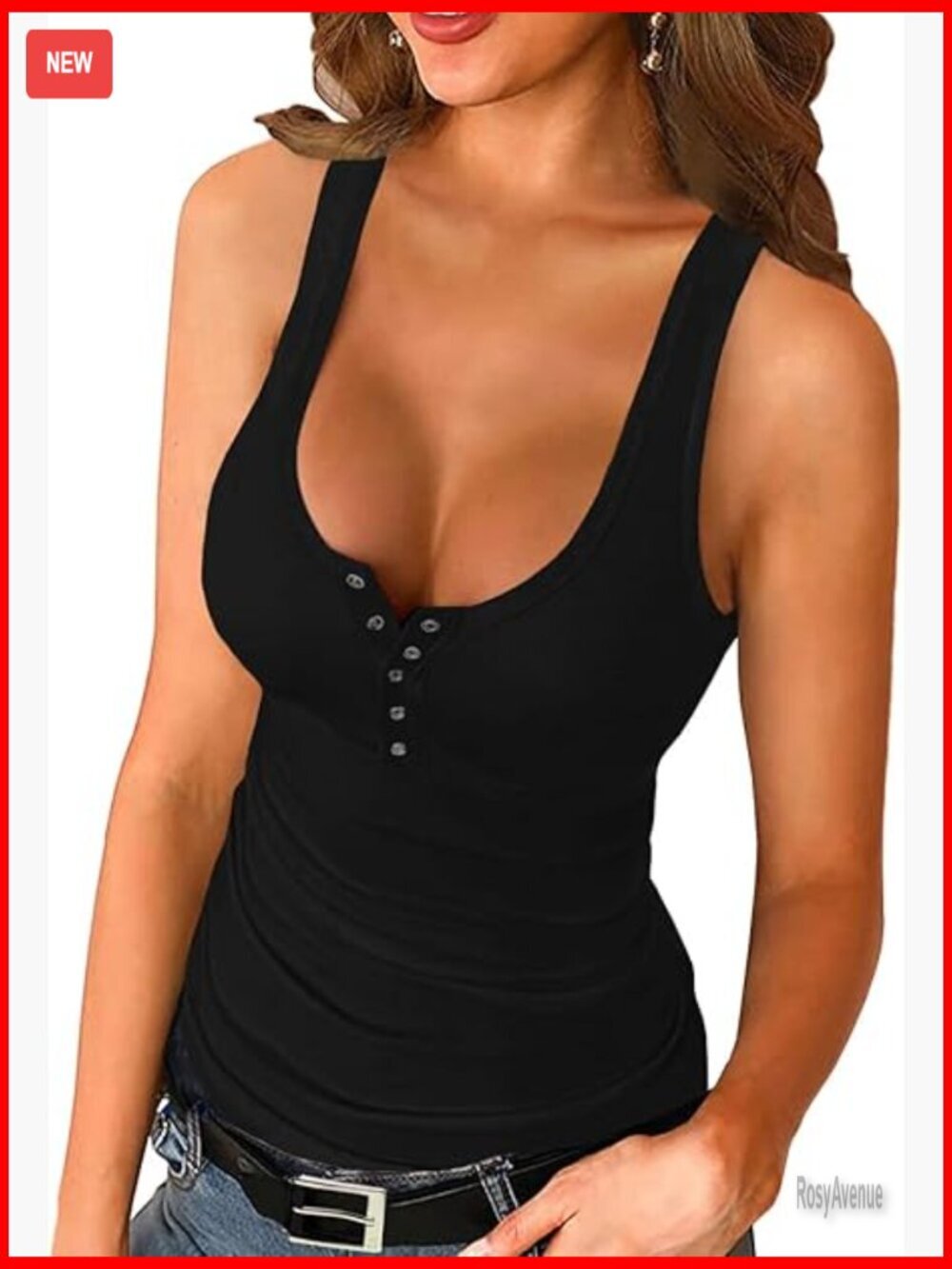 Slim Fit Cotton Henley Tank Top Sleeveless Button Down Summer Casual